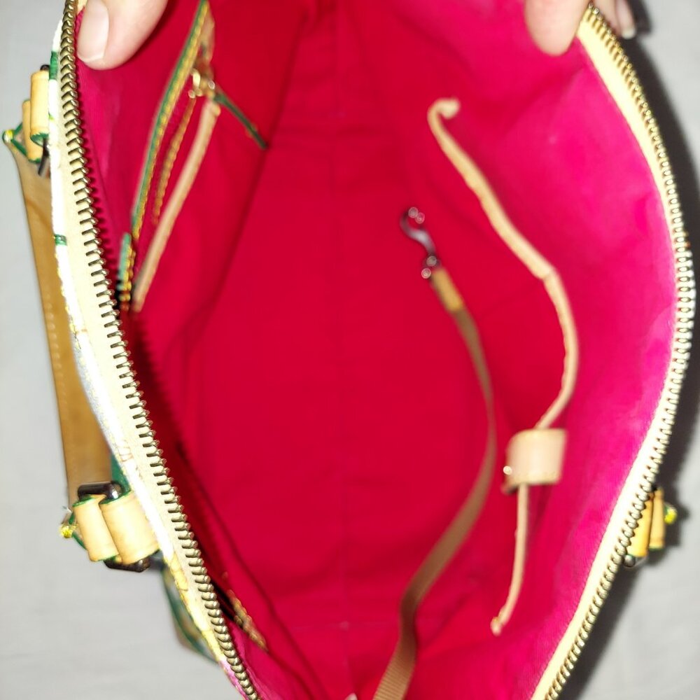 Dooney & Bourke Pink and White Hibiscus Floral Leather Satchel Pre-loved - Picture 4 of 7